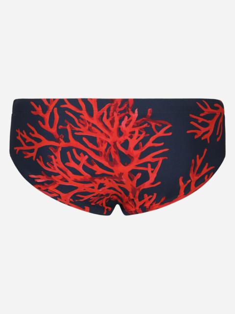 Dolce & Gabbana Coral-print swim briefs