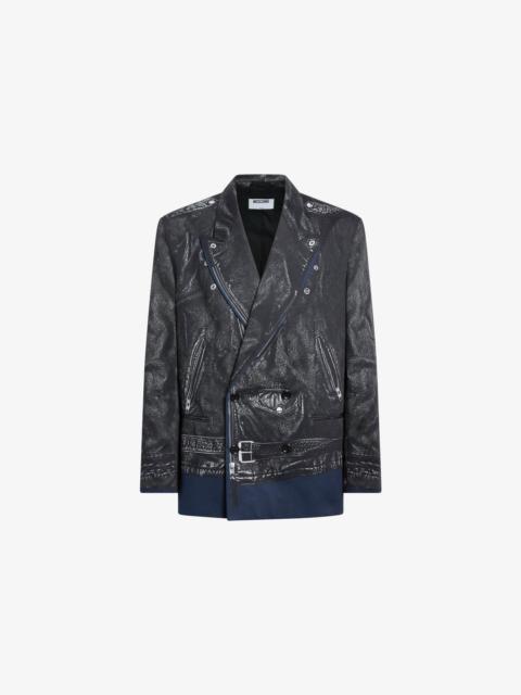 Moschino PRINTED DOUBLE-BREASTED COTTON DRILL JACKET