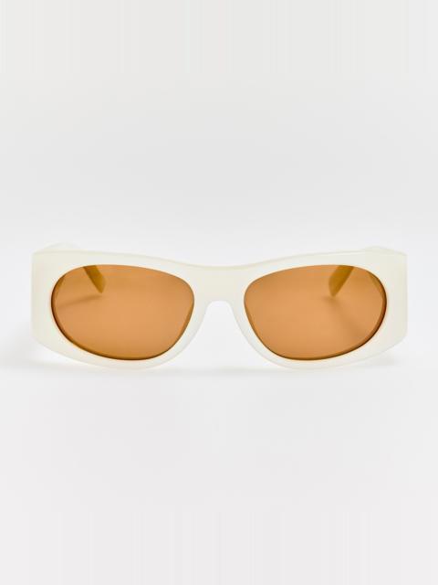 LINDA FARROW Plage Sunglasses in Metallic White