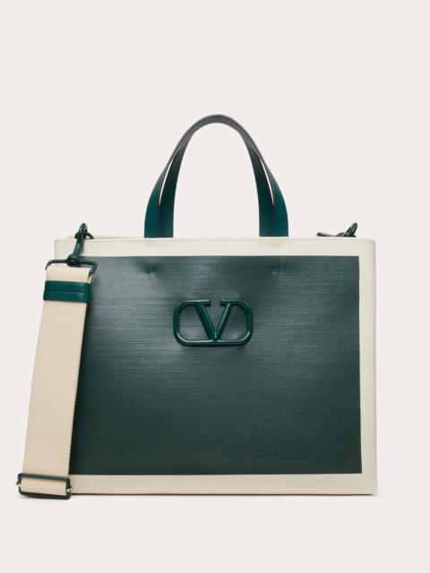 VLOGO SIGNATURE CANVAS SHOPPING BAG