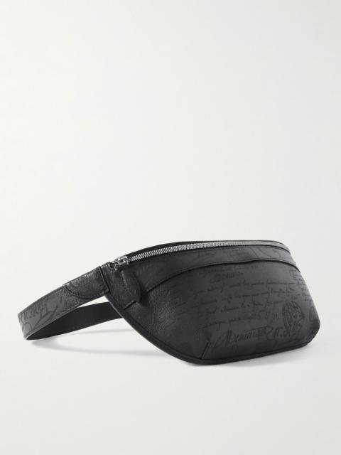 Berluti Rider Scritto Venezia Softy Full-Grain Leather Belt Bag Black