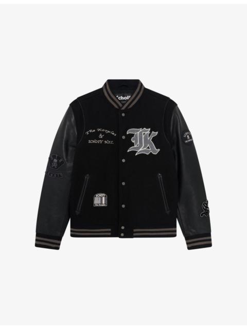 The Kooples The Kooples x Schott NYC Leather Varsity Jacket