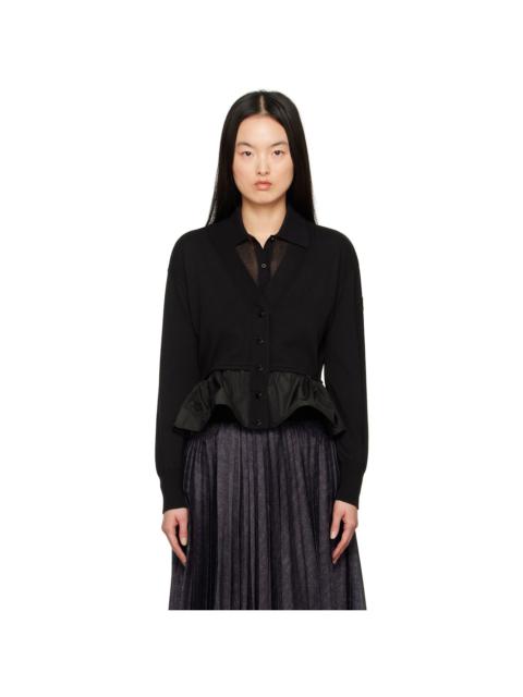 Moncler Black Cotton Cashmere & Silk Cardigan