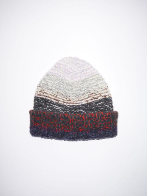 Acne Studios Twisted stripe wool beanie - Dark grey/multi