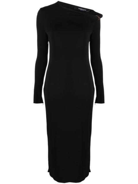 VERSACE long-sleeve midi dress