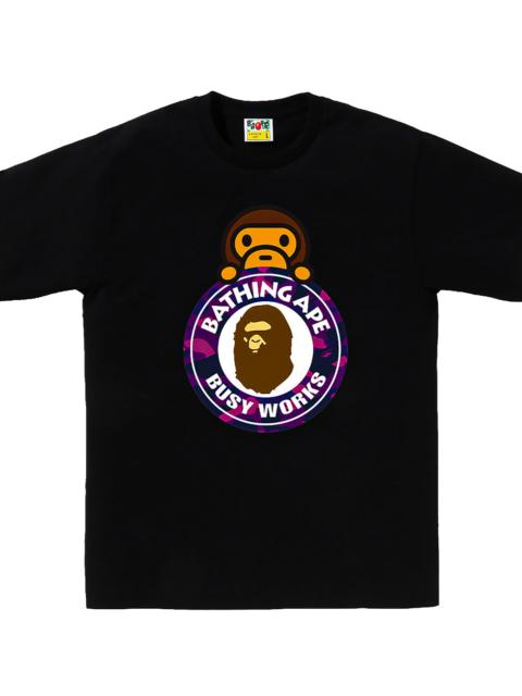 A BATHING APE® Camo Color Milo on Busy Works SS Tee "Black/Purple Camo" 0ZXTEMX00710Q BKS