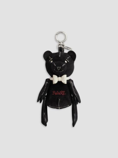 Polo Ralph Lauren Women's Logo-Embroidered Suede Bag Charm - Black