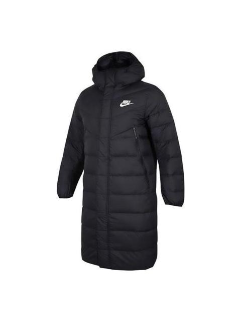 Nike hooded puffer long coat 'Black' DV0756-010