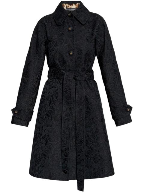 Dolce & Gabbana floral-jacquard coat