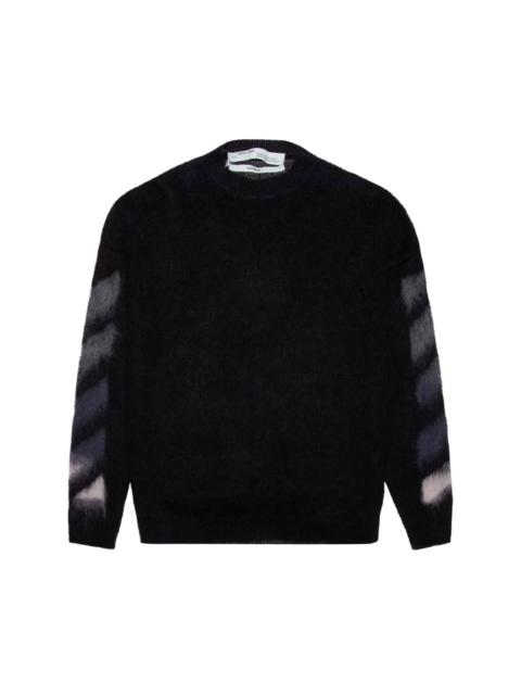 Off-White Diag Brushed Mohair Crewenck 'Black'