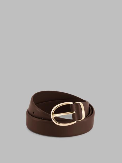 The Frankie Shop Ora Leather Belt - Brown/Gold