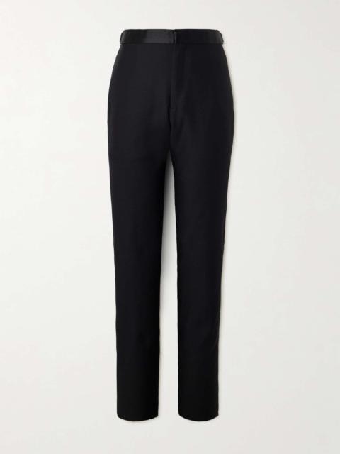 Straight-Leg Wool and Silk-Blend Tuxedo Trousers