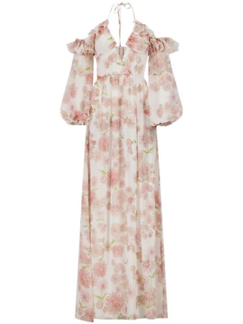 GIAMBATTISTA VALLI floral-print halterneck dress