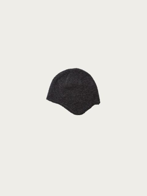 ROTOTO® Alpaca Boucle Ear Flap Beanie - Charcoal Black