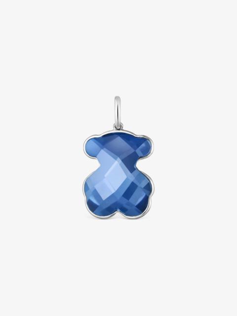 TOUS 14K white gold and lab-grown sapphire bear Pendant Icon Color LGG