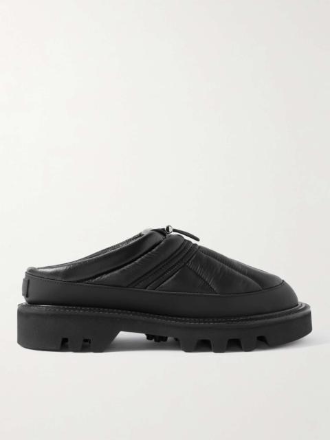 sacai Rubber-Trimmed Shearling-Lined Quilted Padded Shell Slip-on Sneakers