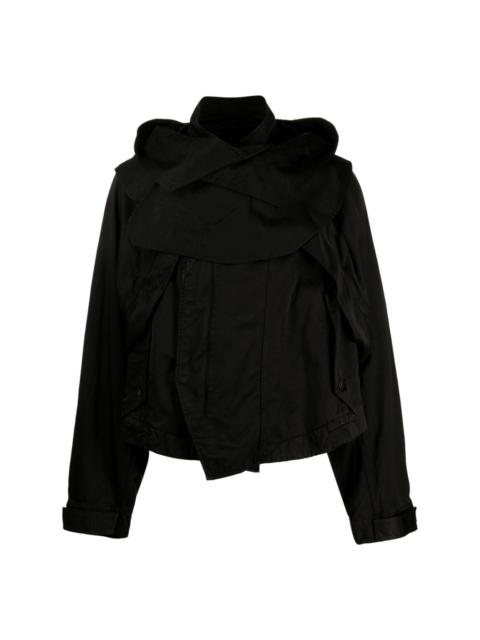 panelled layered hooded jacket