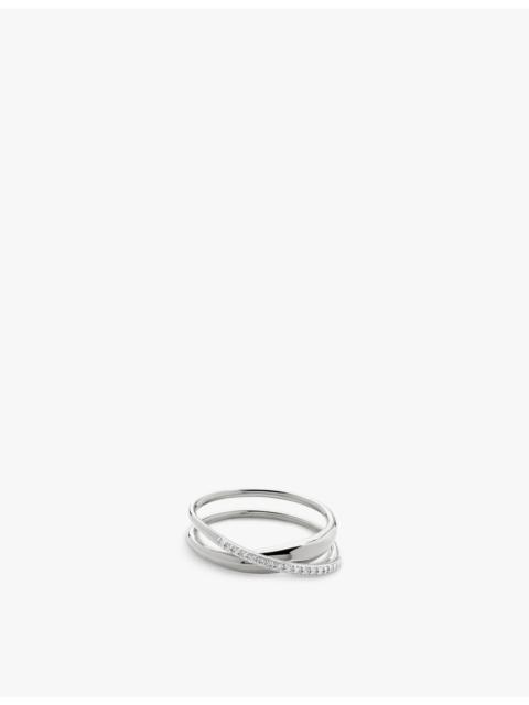 MONICA VINADER Nura Wrap sterling-silver and 0.108ct brilliant-cut lab-grown diamond ring