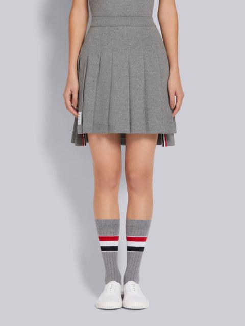 Medium Grey Cotton Loopback Pleated Mini Skirt