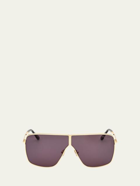 Huxley Metal Rectangle Sunglasses