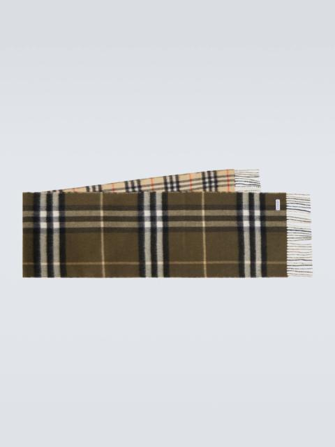 Burberry Check fringes cashmere scarf