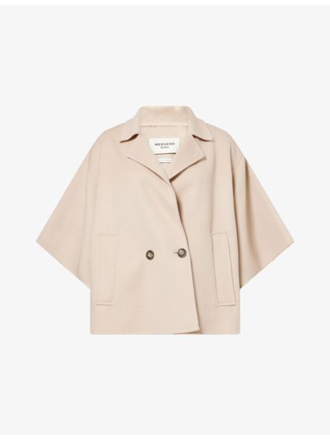 WEEKEND Max Mara Short-Sleeve Double-Breasted Wool Coat