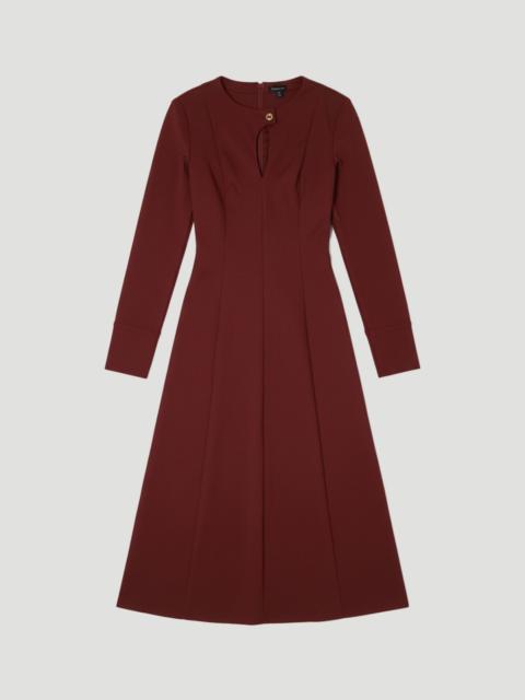 KAREN MILLEN Plus Size Techno Keyhole Detail Long Sleeve Trim Detail Maxi Dress