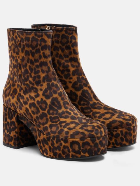 Gianvito Rossi Sally leopard-print suede ankle boots