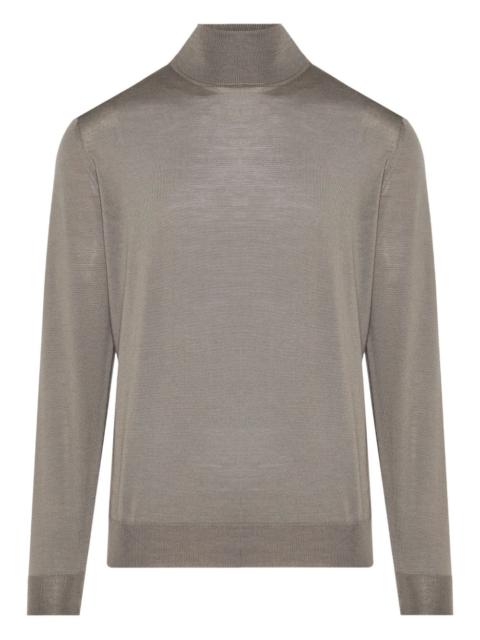 LARDINI mock-neck virgin-wool sweater