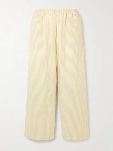DEIJI STUDIOS Ease striped organic cotton-poplin pajama pants Pastel yellow