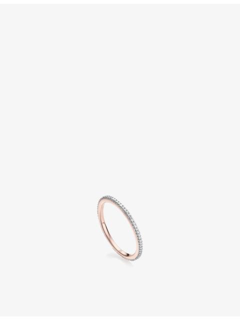 MONICA VINADER Skinny 18ct rose gold-plated vermeil sterling silver and 0.12 diamond eternity ring