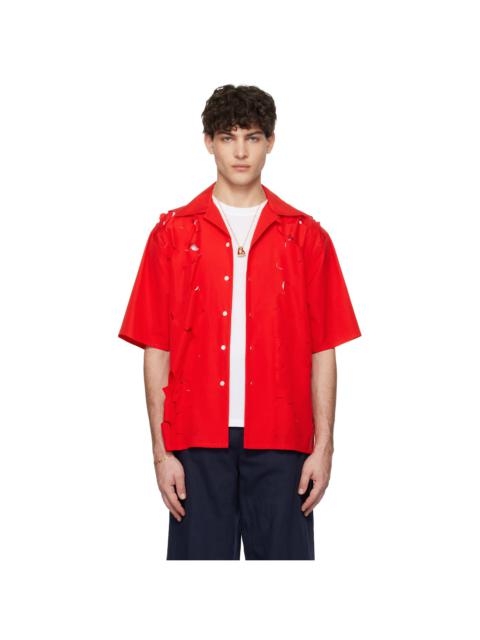 Marni Red Cut Out Bowling Shirt