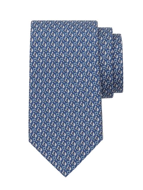 FERRAGAMO Men's Varenne Silk Tie - Navy