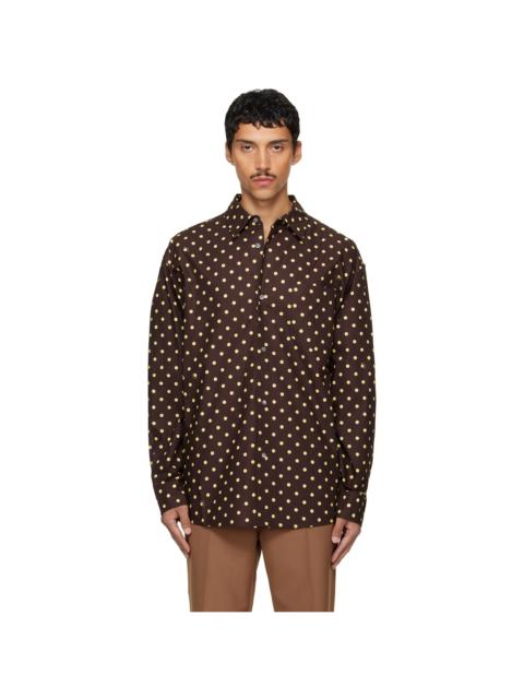 Marni Brown & Yellow Polka-Dot Shirt