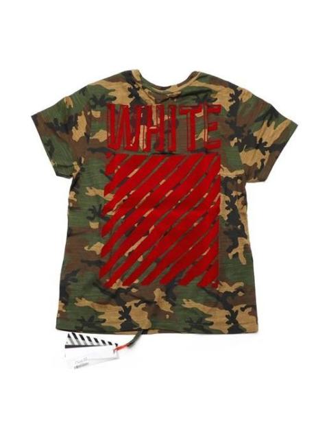 Off-White Off-White Red Short Sleeve Camouflage Green OMAA001F150580189920