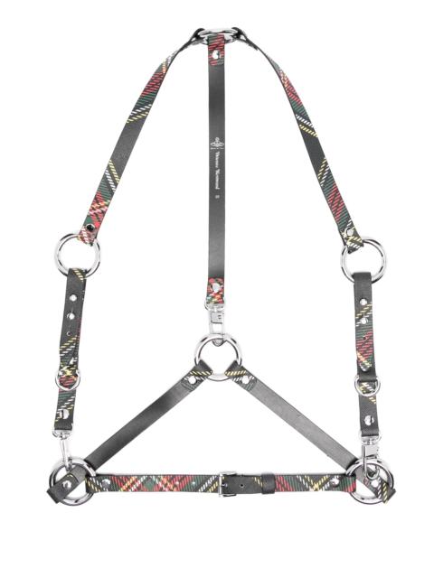 Vivienne Westwood Vivienne Westwood Stud Plaid-pattern Leather Belt Harness