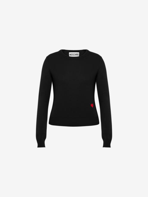 Moschino RED HEART WOOL AND CASHMERE JUMPER