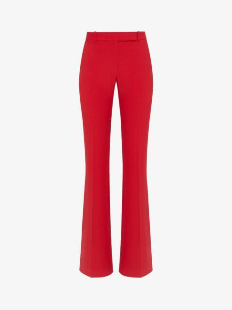 Women's Narrow Bootcut Trousers in Lust Red