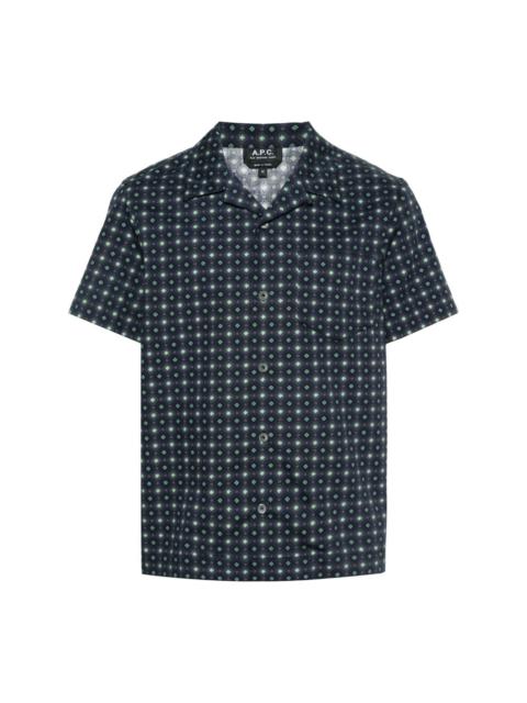 Lloyd geometric-print cotton shirt