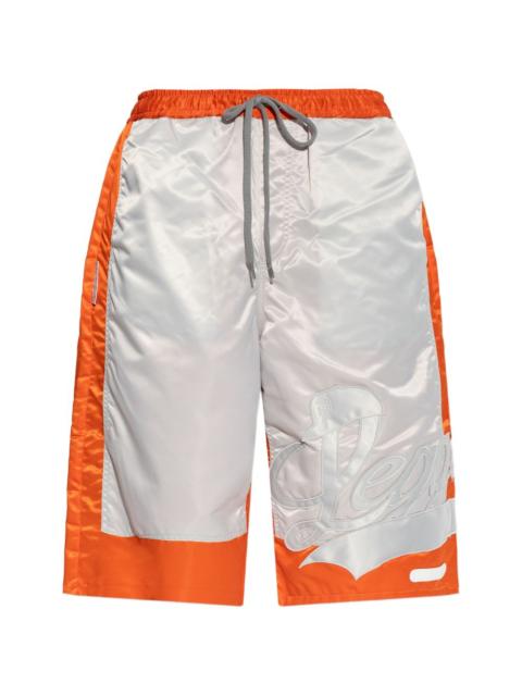 PDF logo-embroidered colour-block shorts