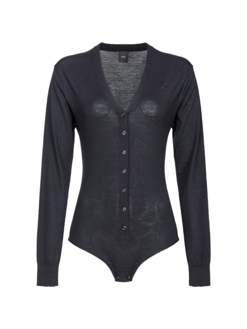 Collarino V-neck wool bodysuit