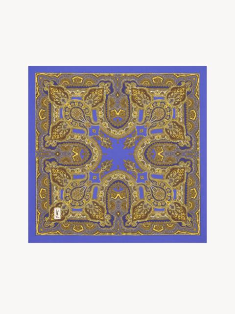 SAINT LAURENT SQUARE SCARF IN PAISLEY SILK TWILL