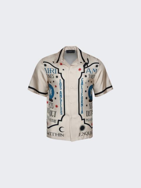 AMIRI Fortune Short Sleeve Bowling Shirt Alabaster
