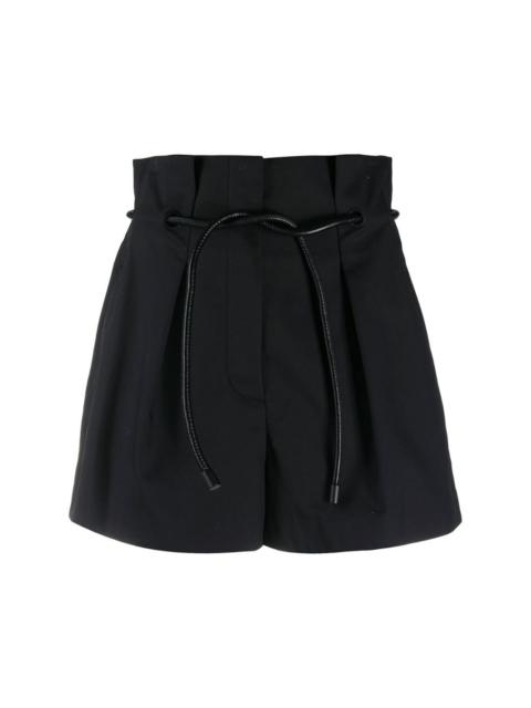 paperbag-waist mini shorts