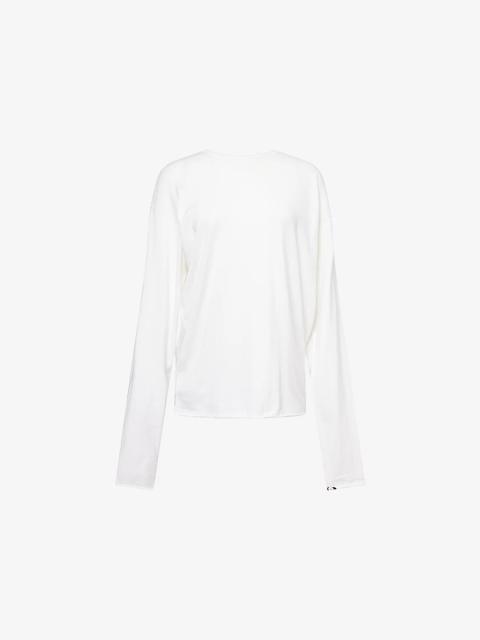 extreme cashmere Aries Round-Neck Cotton and Cashmere-Blend Knitted Jumper