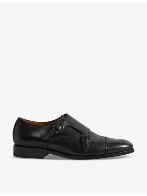 REISS Amalfi double-monk strap leather shoes