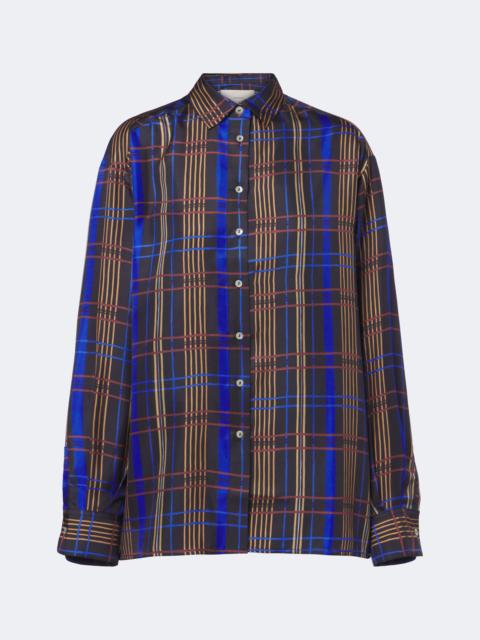 ASCENO Maya checked silk shirt