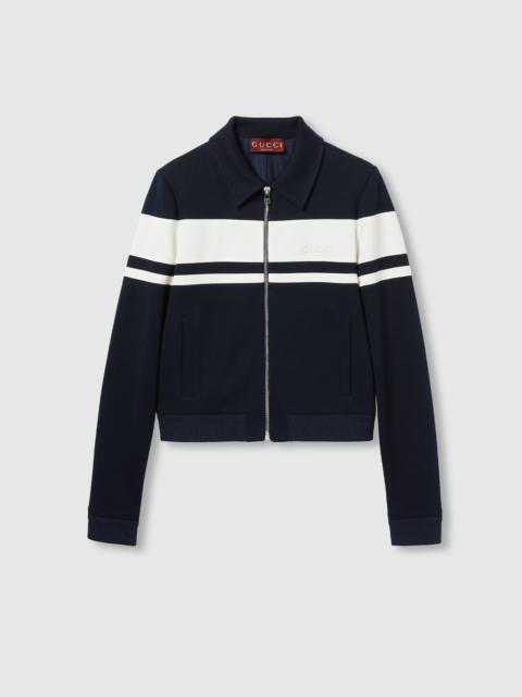 GUCCI Cotton jersey jacket with embroidery