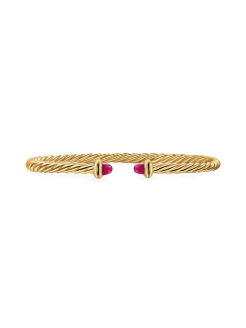 DAVID YURMAN Women's Micro Cablespira Flex Teen Bracelet in 18K Yellow Gold - Rhodolite Garnet
