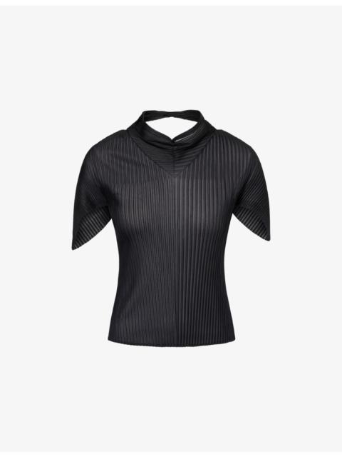 ISSEY MIYAKE Scarf Sheer Pleated Top